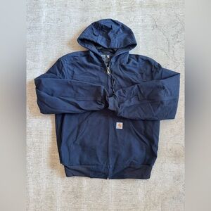 Carhartt Thermal-Lined Duck Active Jacket sz S 0J0131-M hooded navy